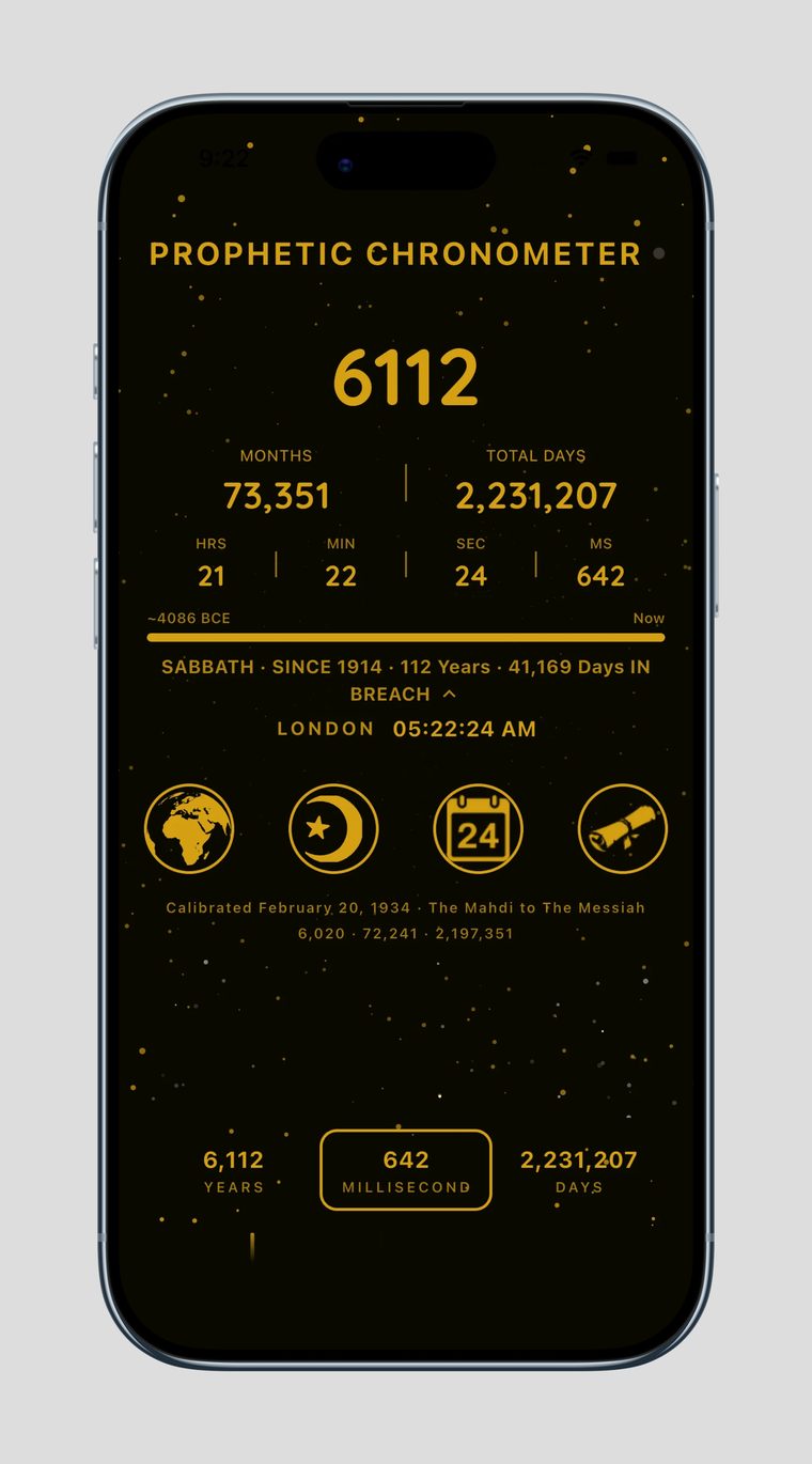 Prophetic Chronometer Live Web Chronometer &mdash; Gold & Black theme