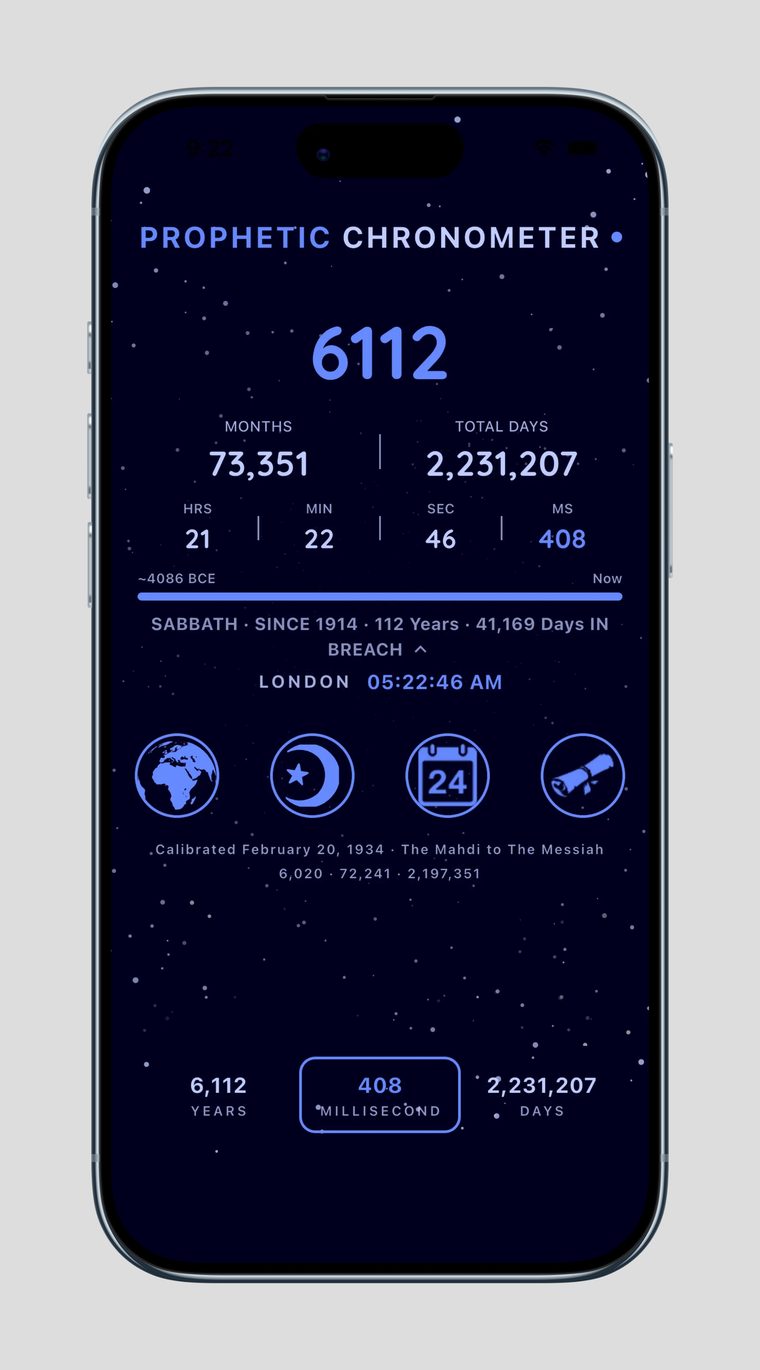 Prophetic Chronometer Live Web Chronometer &mdash; Midnight Blue theme