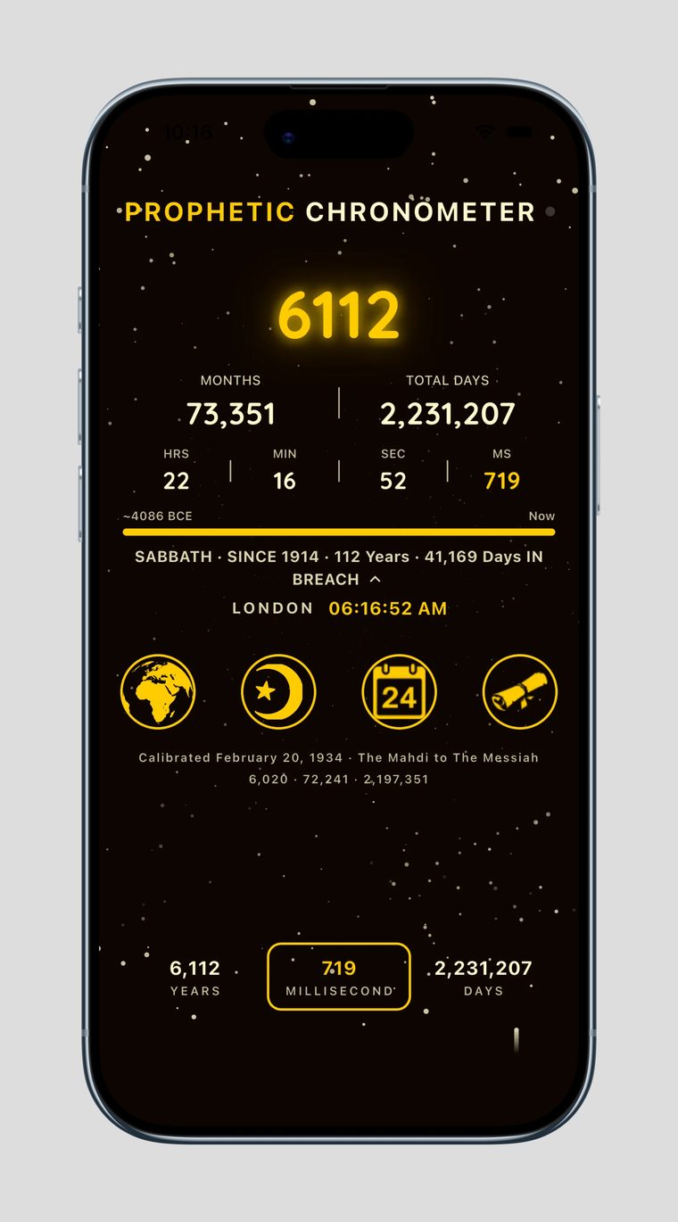 Prophetic Chronometer Live Web Chronometer &mdash; Orange Electric theme