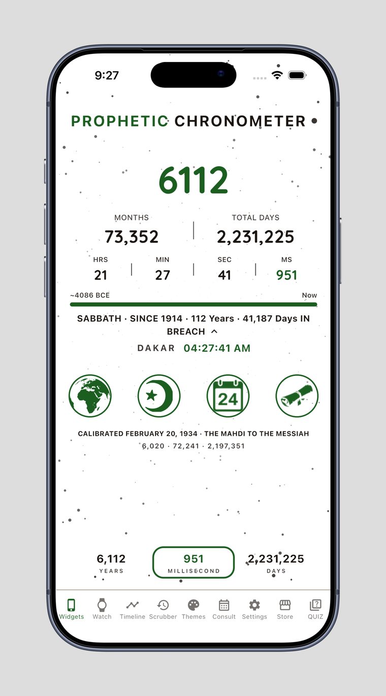 Prophetic Chronometer Live Web Chronometer &mdash; Parchment Cedar theme