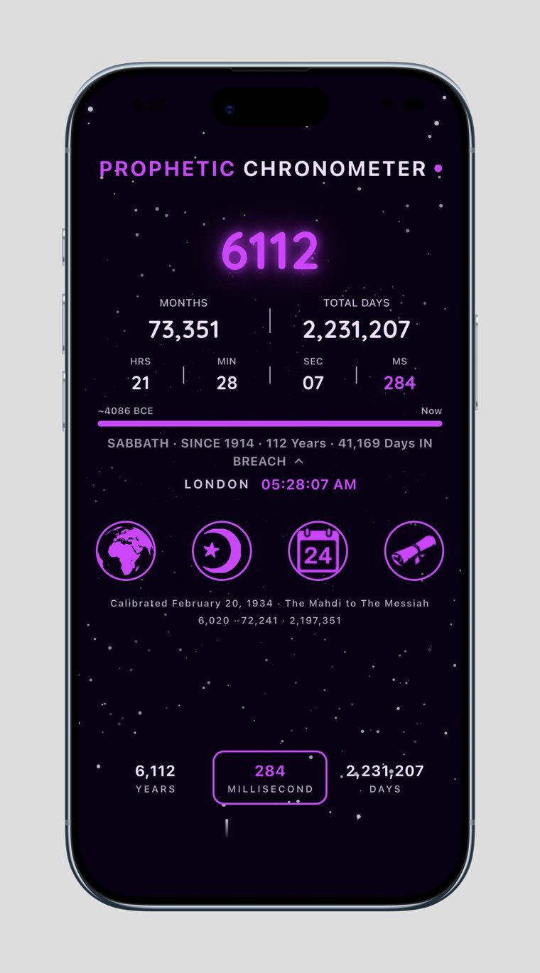 Prophetic Chronometer Live Web Chronometer &mdash; Violet Purple theme