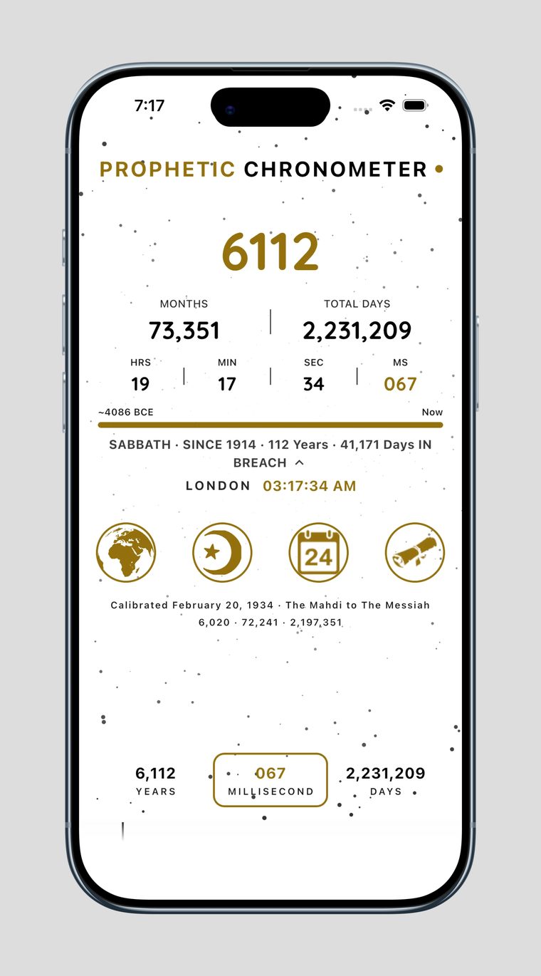 Prophetic Chronometer Live Web Chronometer &mdash; White Gold theme